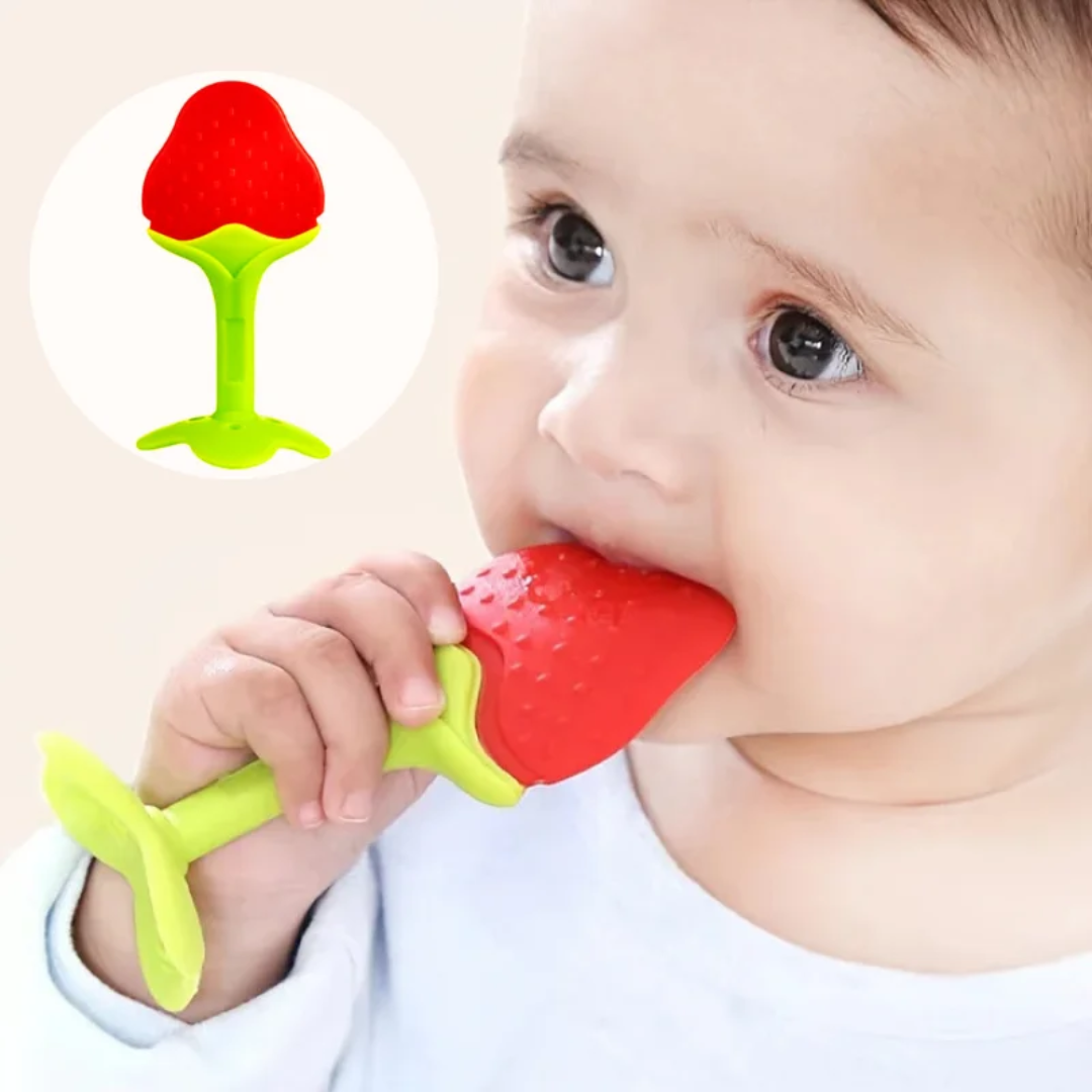 Baby Silicone Fruit Teether Strawberry Shape